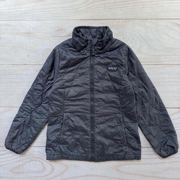 Patagonia Kids Nano Puff Primaloft Jacket Size M (10) Diamond Quilted Navy Blue - Picture 2 of 11
